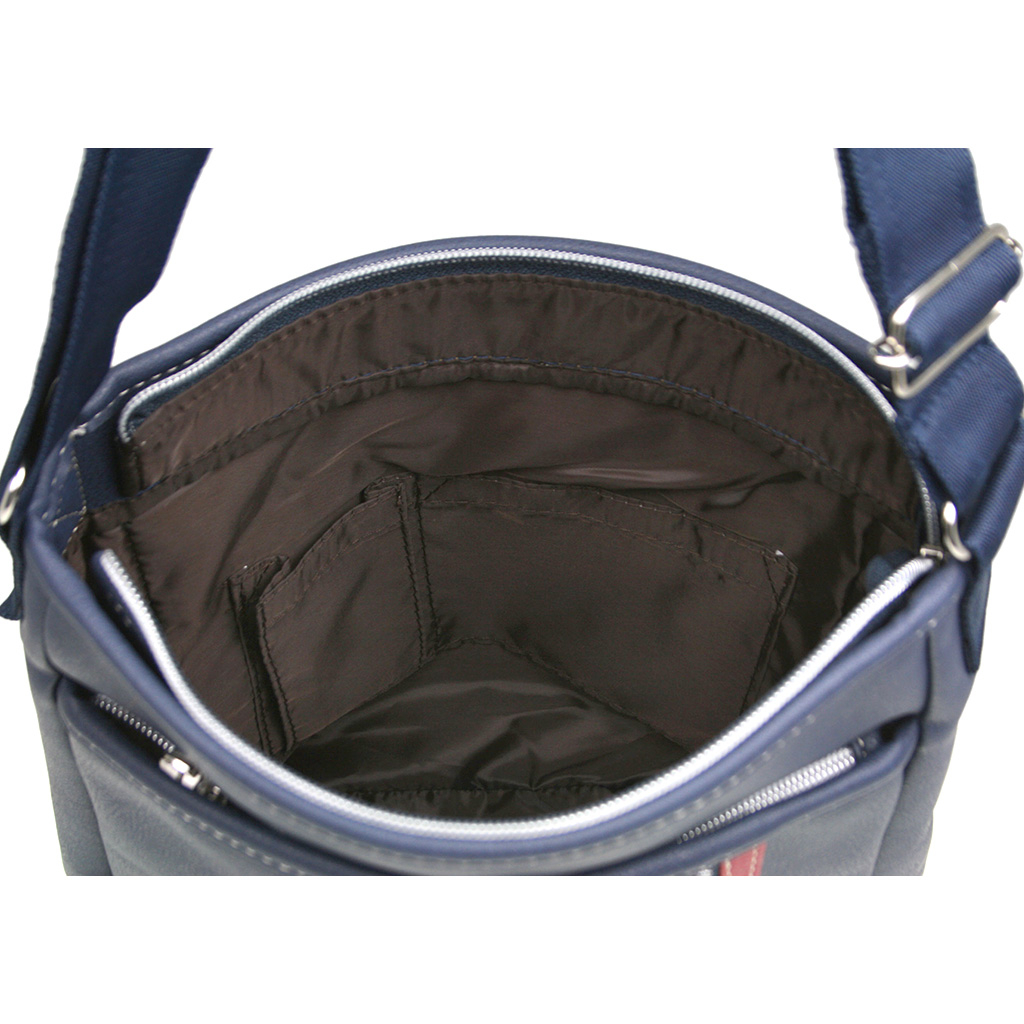 [CUBIC CORE キュービックコア]  ラインショルダーバッグ 合皮 かっこいい メンズ 男女兼用 アンティーク 紺 ネイビー 1871