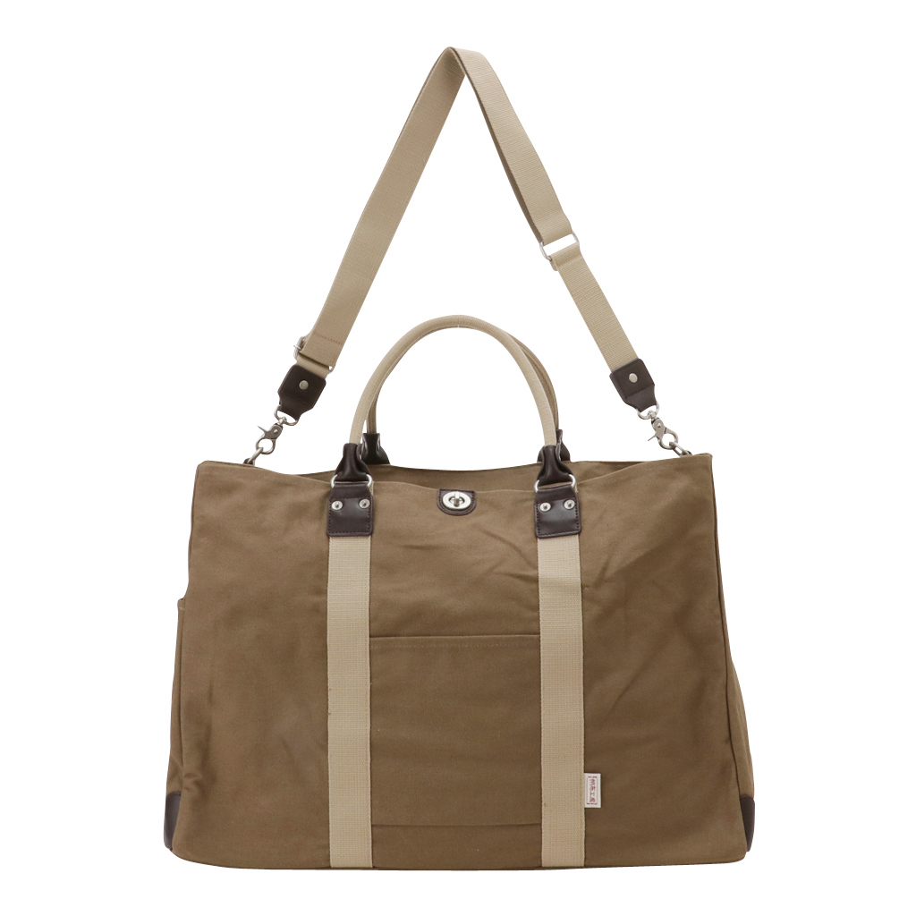 帆布工房 TRIPLINEシリーズ | ボストンバッグ (L) 帆布 キャンバス 本革 旅行カバン 旅行バッグ トラベルバッグ メンズ レディース 2泊3日 ビンテージ B4対応 多機能 カーキ 3X84