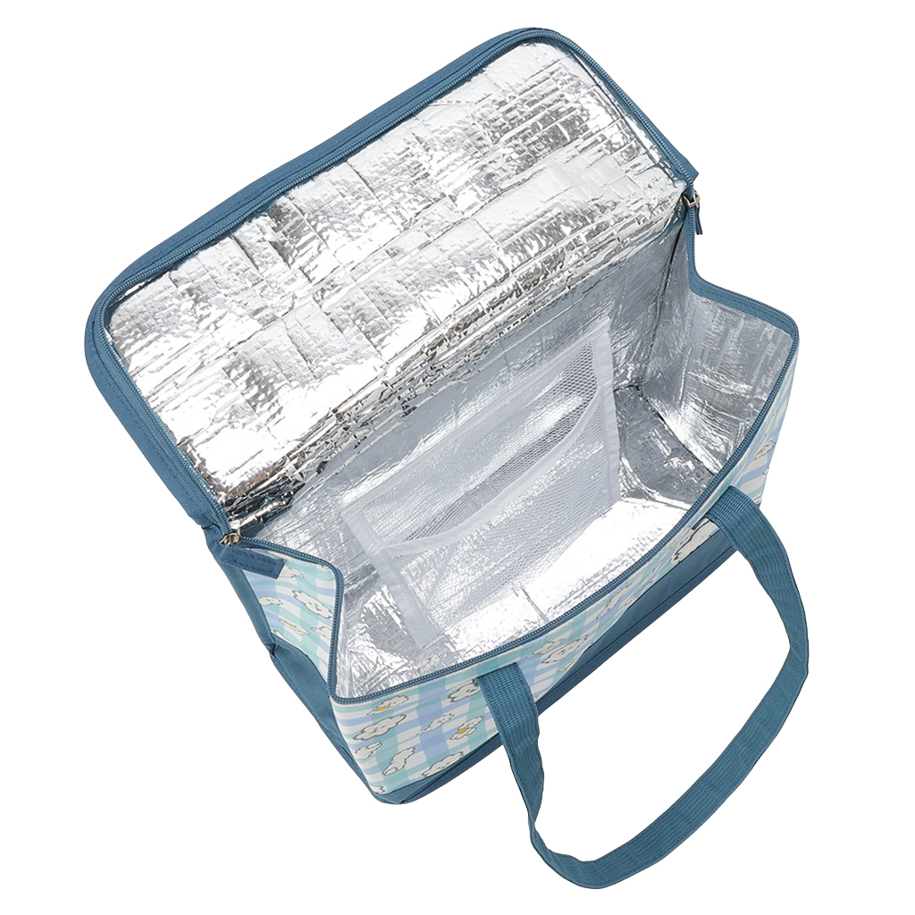  [mama fiore マーマフィオーレ] Picoteeシリーズ ピコティ BOX型 保温 保冷 トートバッグ 4WH6 保冷バッグ ボックス型 もふもふ 犬 チェック柄 かわいい レジャー レディース グリーン