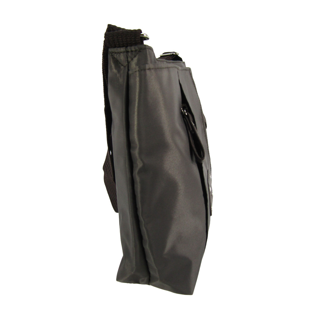 [Sofia Valentino ソフィアバレンチノ] 縦ファスナー ポケット付 ショルダーバッグ｜レディース 多機能 ななめ掛け ブラウン 4874