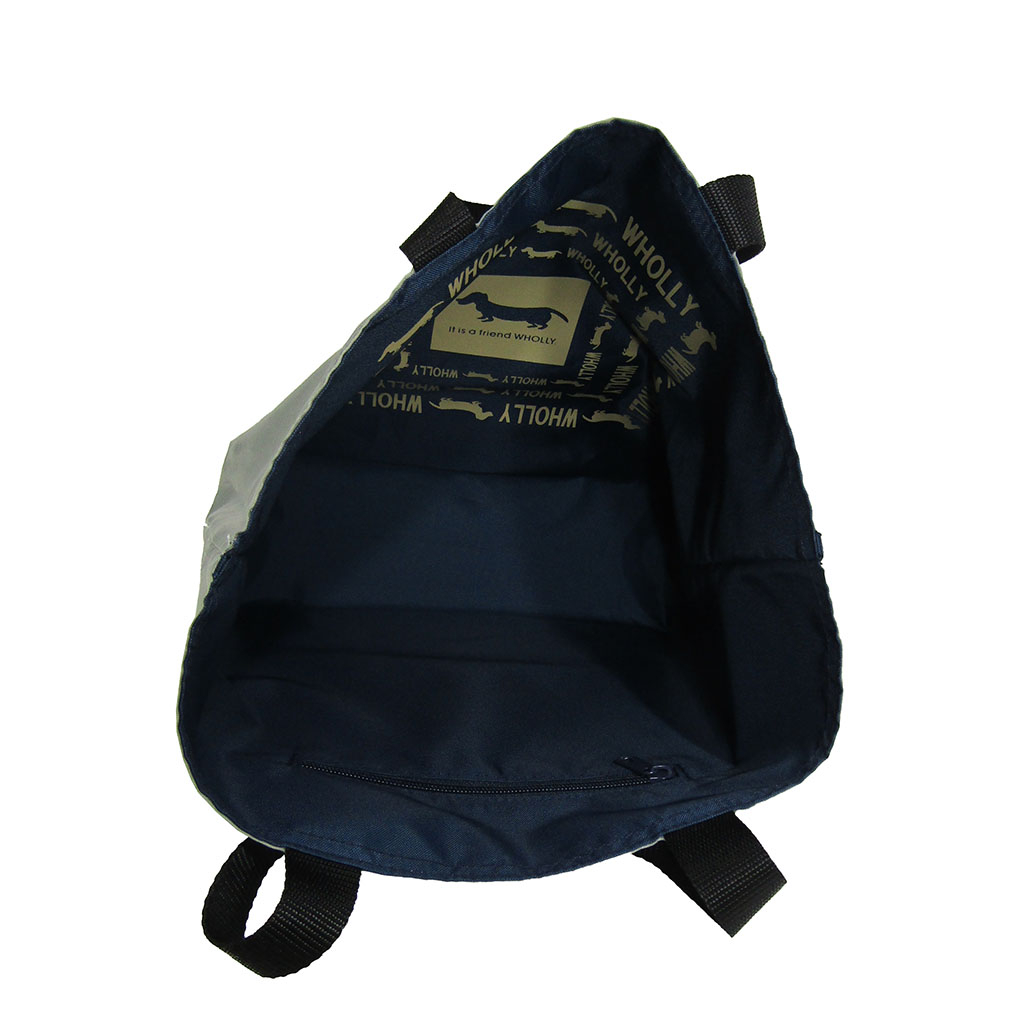 WHOLLY | リバーシブル トートバッグ | A4対応 紺×グレー系 ネイビー 3L08
