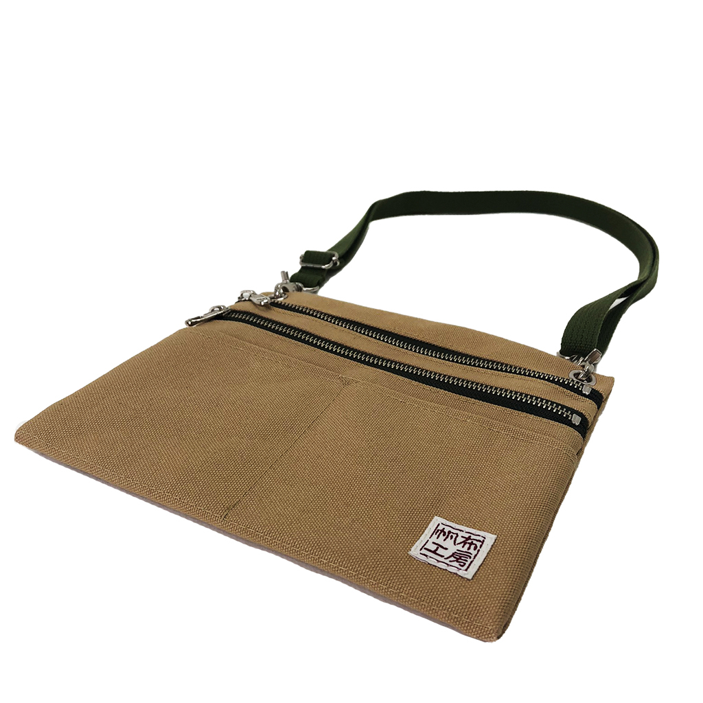 2WAY ショルダーバッグ 3J36 [帆布工房 はんぷこうぼう] 日本製 ポーチ サコッシュショルダー マチなし 帆布 キャンバス ブランド