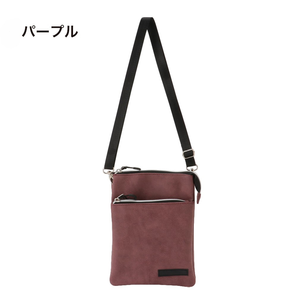 [CUBIC CORE キュービックコア] サコッシュ ショルダーバッグ 軽量 ショルダー 斜めがけ シンプル くすみカラー 薄マチ 収納力 大容量 灰色 グレー 1E31