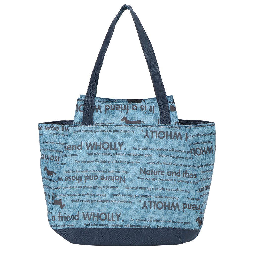 バルーン 保冷バッグ トートバッグ 3L41 [WHOLLY ウォーリー] 保温保冷 大容量 BIGサイズ 買い物 レジャー イヌ レディース ブルー