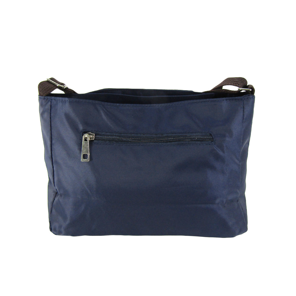 [Sofia Valentino ソフィアバレンチノ] 縦ファスナー ポケット付 横型ショルダーバッグ | レディース 多機能 ななめ掛け ネイビー 4875