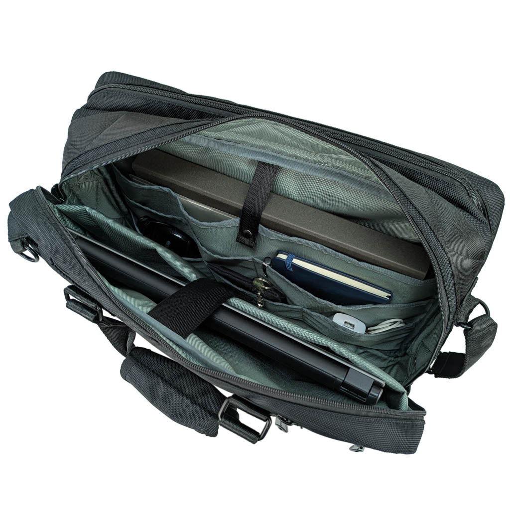 SANDGLASS｜キャリーオン機能 B4対応 2層ビジネスバッグ 大容量 多機能 撥水 リュック 手持ち ビジネスリュック PC タブレット収納 出張 サンドグラス ブラック 3G01