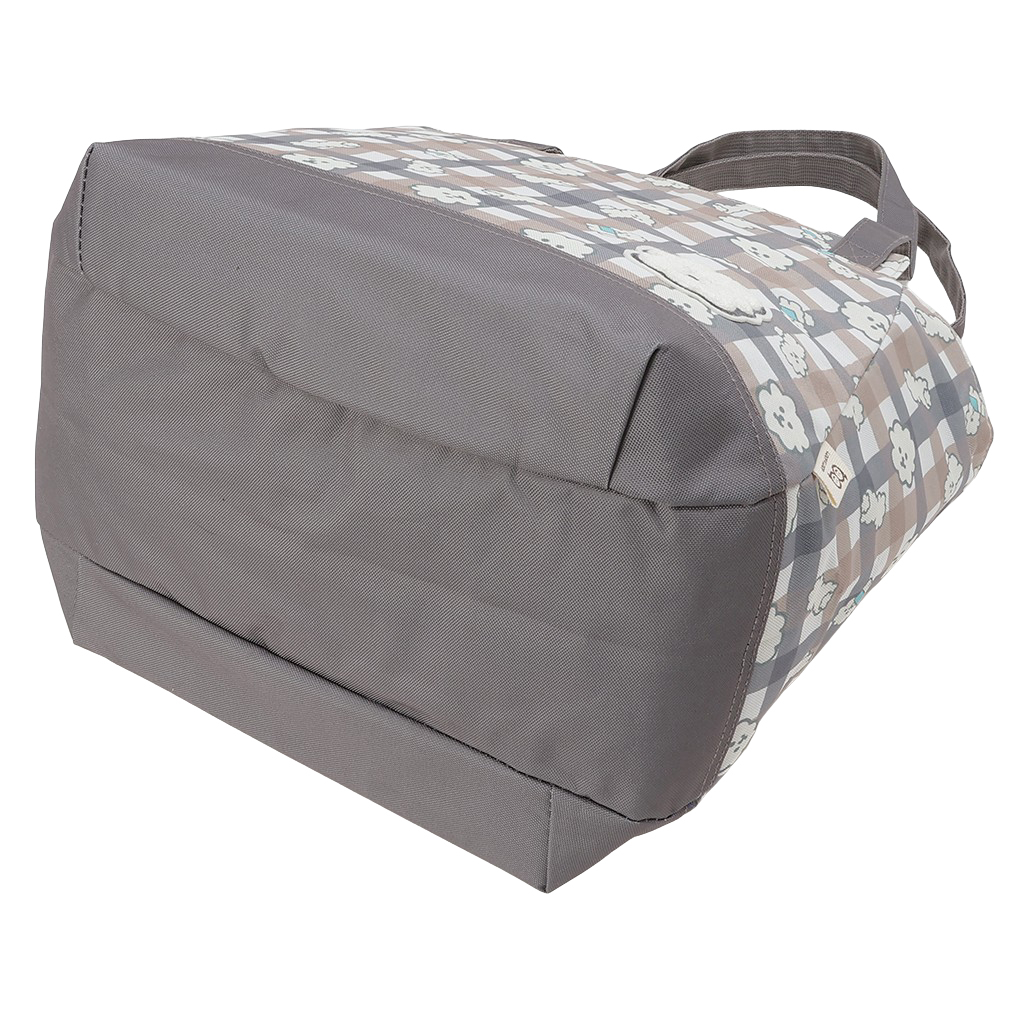 保冷バッグ トートバッグ 4WH8 [mama fiore マーマフィオーレ] Picoteeシリーズ ピコティ 保温保冷 もふもふ 犬 チェック柄 大容量 レジャー レディース ブラウン