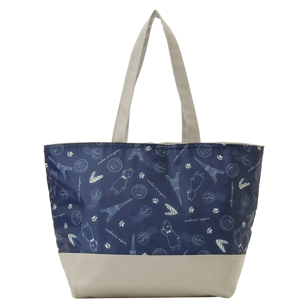 保冷バッグ トートバッグ 5M54 [ネコ人間 nekoningen ねこにんげん] 保温保冷 買い物 レジャー ネコ かわいい レディース ネイビー