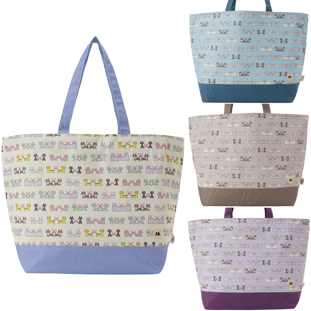 保冷バッグ トートバッグ 4WG7 [mama fiore マーマフィオーレ] Picoteeシリーズ ピコティ 保温保冷 ネコドット 大容量 レジャー キャンプ レディース パープル