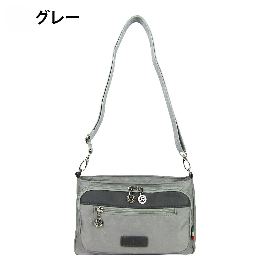 [ANNA CRISTINA アンナクリスティーナ]  モノグラム ウォレットショルダー バッグ |多機能 2WAY バッグインバッグ ポケット充実 お出かけ 通院 レディース 黒 ブラック 4A38