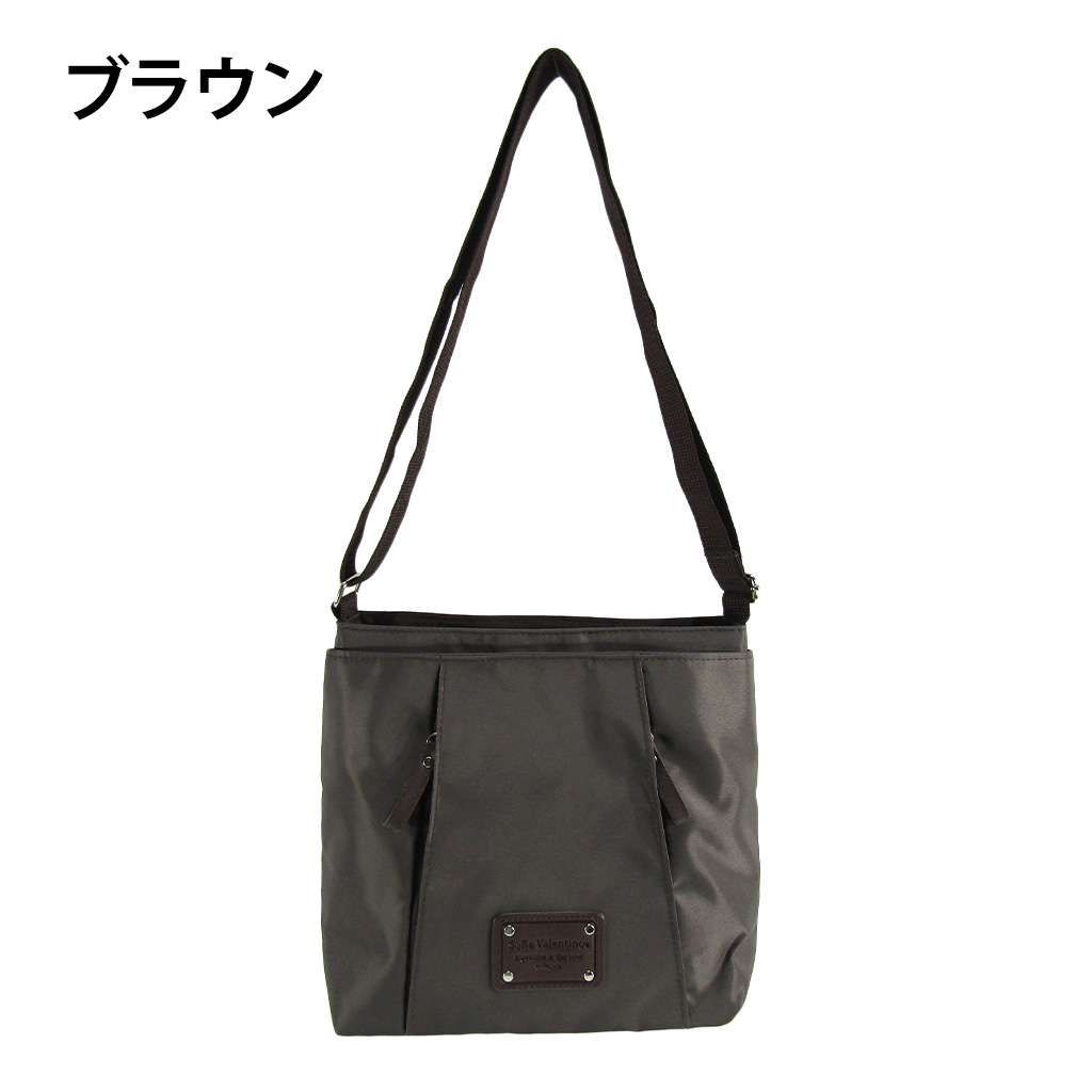 [Sofia Valentino ソフィアバレンチノ] 縦ファスナー ポケット付 ショルダーバッグ｜レディース 多機能 ななめ掛け オレンジ 4874