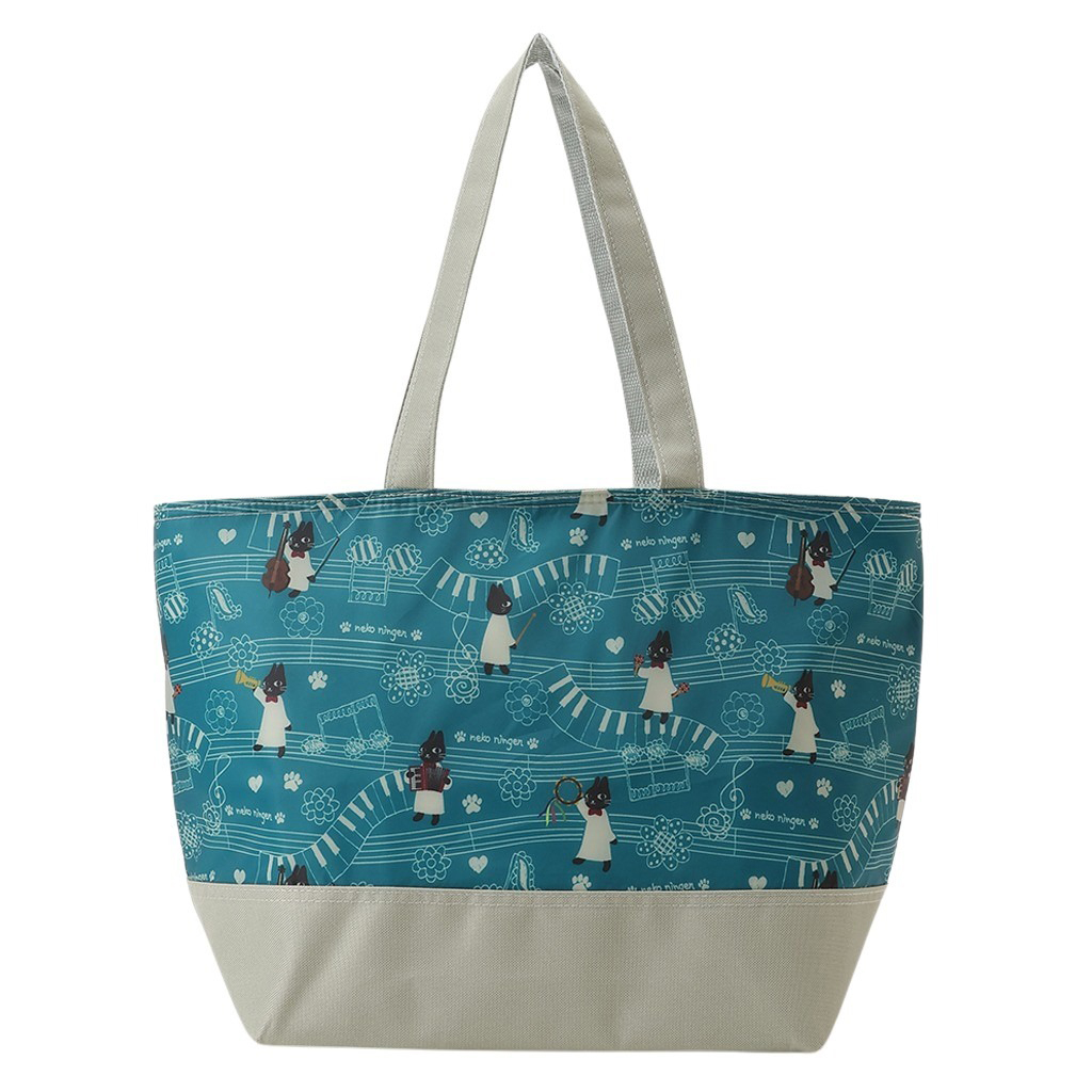 保冷バッグ トートバッグ 5M38 [ネコ人間 nekoningen ねこにんげん] 保温保冷 買い物 レジャー ネコ かわいい レディース グリーン