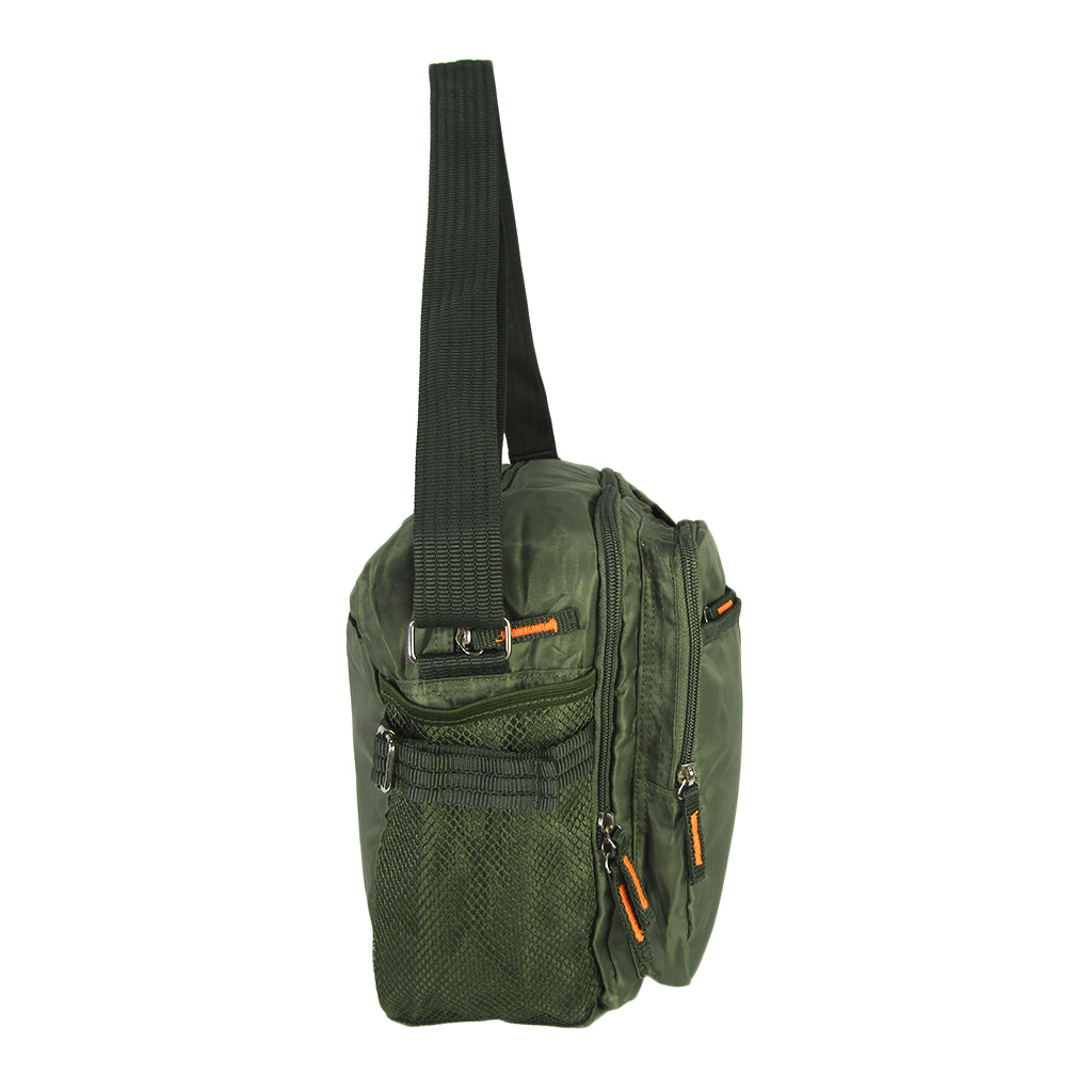 [A.O.T エーオーティー]  多機能 ショルダーバッグ ポケット 収納 便利 タウン カジュアル シンプル 無地 男女兼用 緑 カーキ 3830