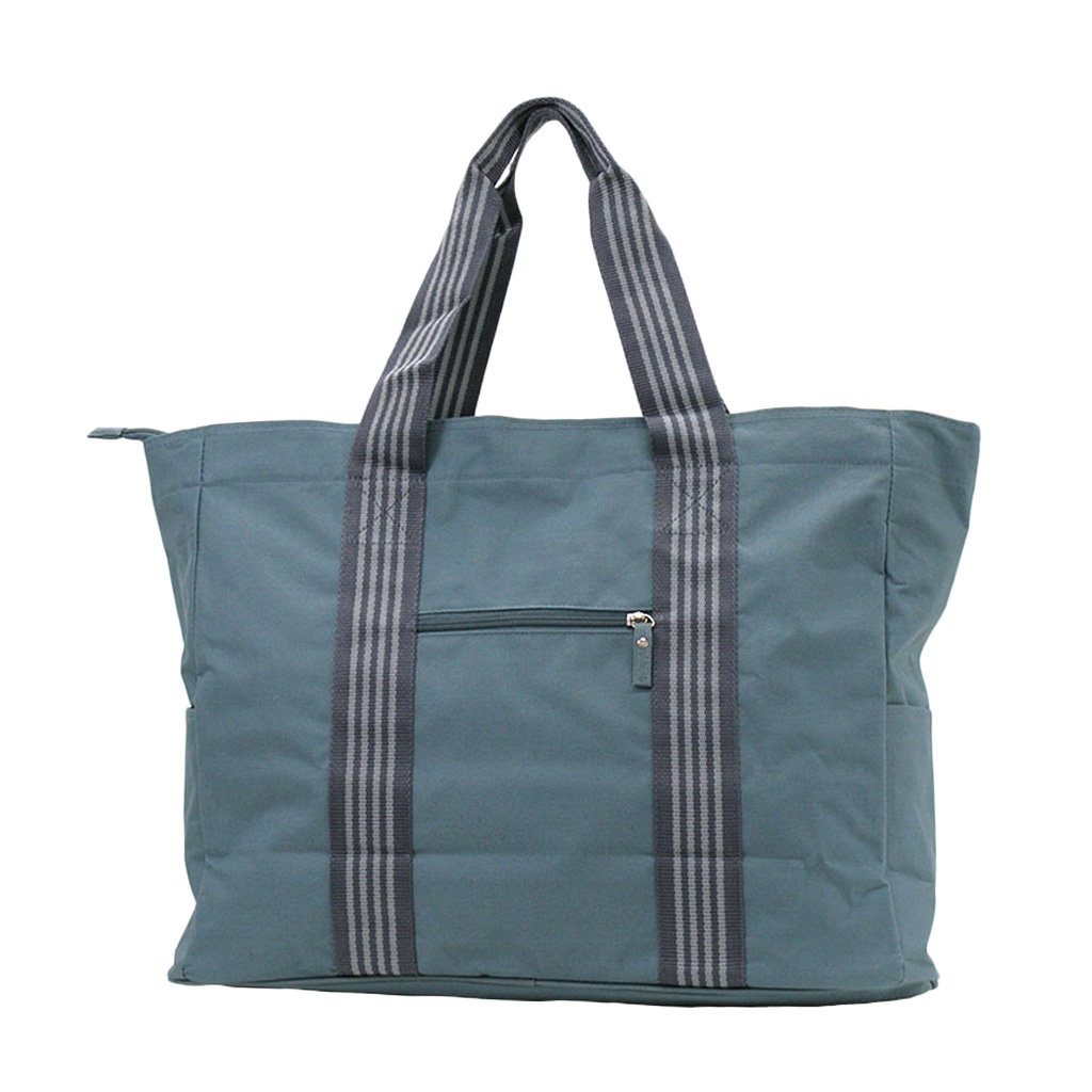 ファスナー付 ビッグ ラインベルト トートバッグ 全4色 |  A3 対応 肩掛け カジュアル 大きい お稽古 レッスンバッグ 軽量  男女兼用 マチ付き シンプル 灰 グレー 3W57