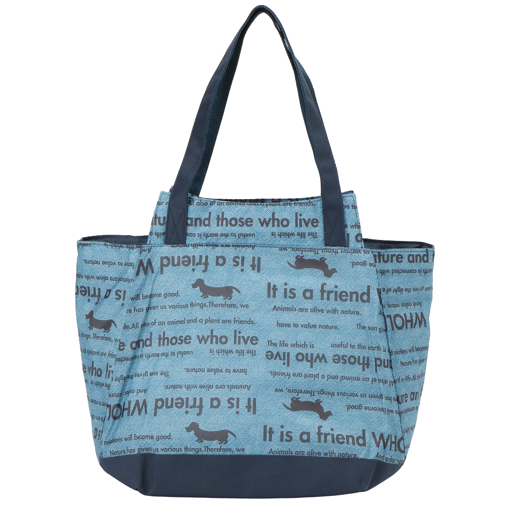 バルーン 保冷バッグ トートバッグ 3L41 [WHOLLY ウォーリー] 保温保冷 大容量 BIGサイズ 買い物 レジャー イヌ レディース ブルー