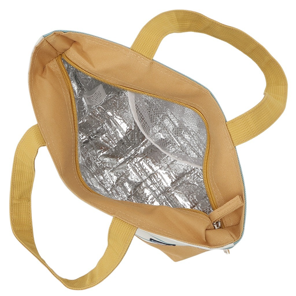  [mama fiore マーマフィオーレ] Picoteeシリーズ ピコティ 保温保冷 ランチバッグ 保冷バッグ | おしゃれ 可愛い サブバッグ 軽量 レディース キッズ 弁当袋 ミニ トートバッグ 4L 便利 マリンボーダー／グリーン