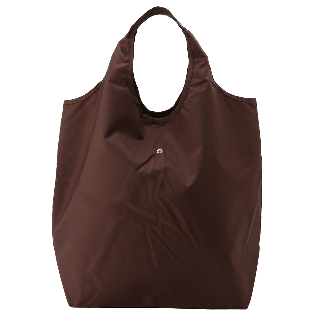 WHOLLY | コンパクト収納 マルシェバッグ | 大きめ 茶 ブラウン 3L02