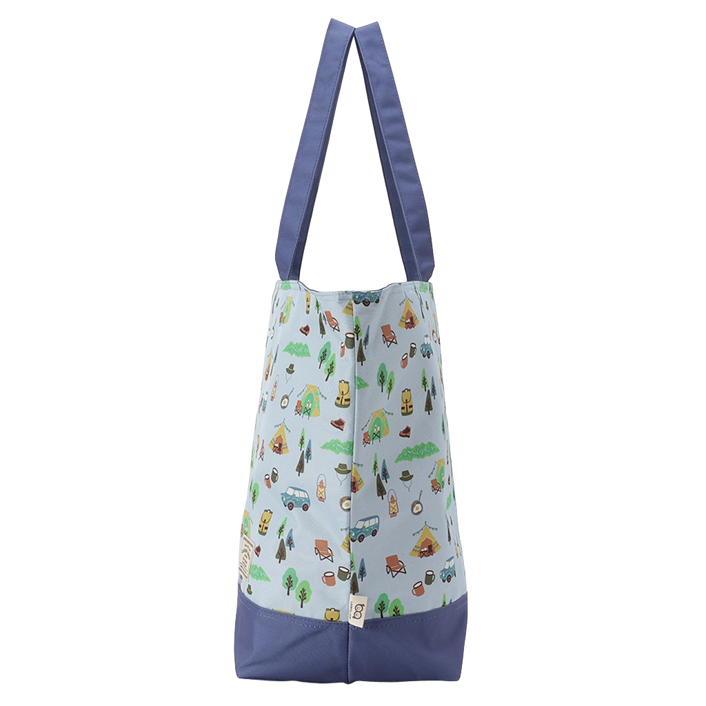 保冷バッグ トートバッグ 4WJ2 [mama fiore マーマフィオーレ] Picoteeシリーズ ピコティ 保温保冷 OUTDOOR柄 大容量 レジャー キャンプ レディース ブルー