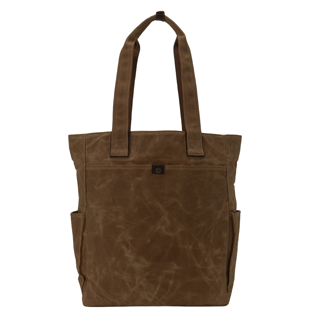 帆布工房 HUSKYII シリーズ 全３色 | A4対応 帆布トートバッグ パラフィン加工 撥水 天然素材 帆布 キャンバス 底板付き 旅行 通学 習い事 男女兼用 丈夫 茶 ブラウン 3X28