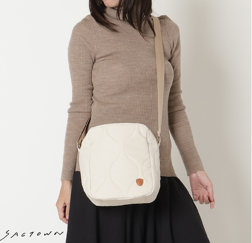 chiemi sacs |  キルティング ショルダーバッグ | くすみ ブルー 6227