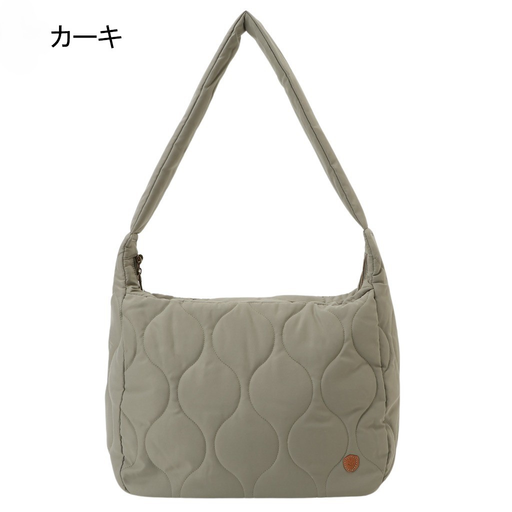 chiemi sacs |  キルティング 大容量 ショルダーバッグ | 緑系 カーキ 6229