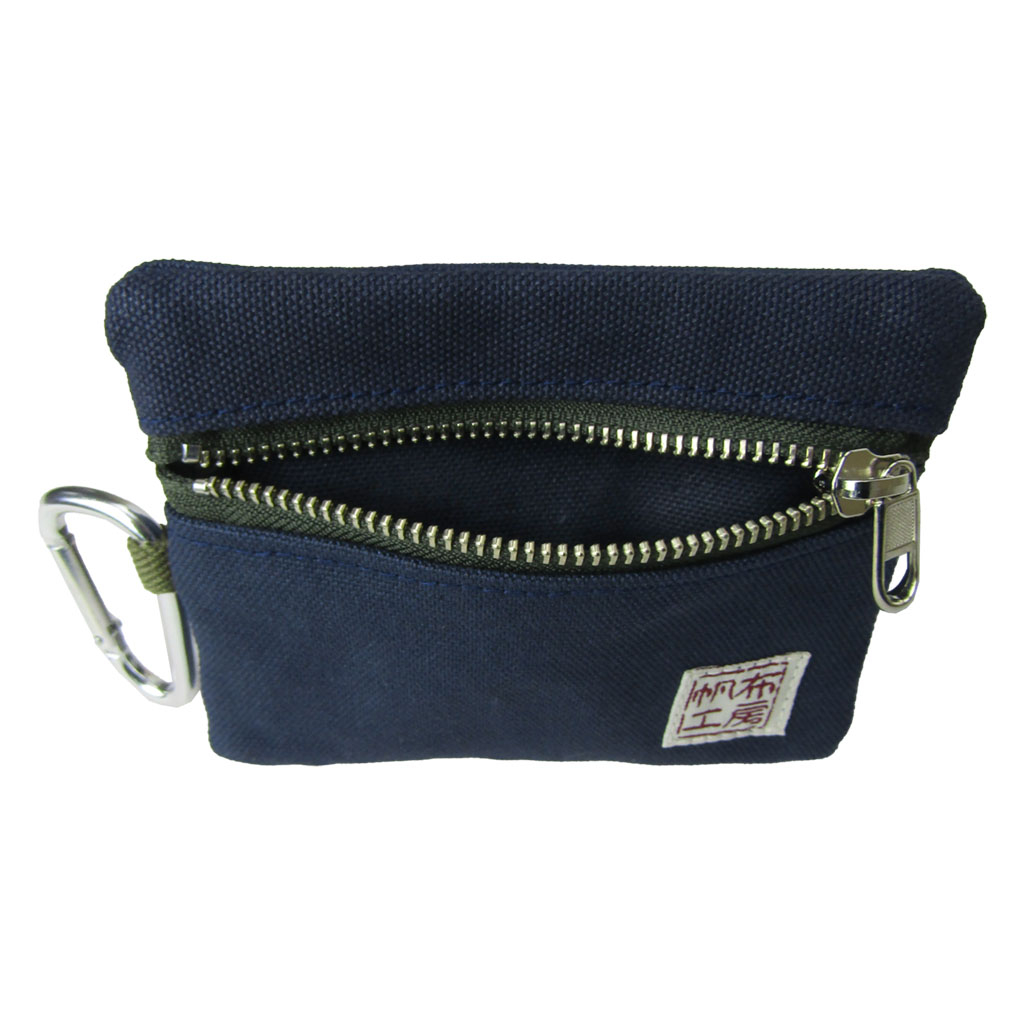 倉敷産帆布 日本製ティッシュポーチ 3J33 [帆布工房 はんぷこうぼう] ミニポーチ 帆布 キャンバス カラビナ付