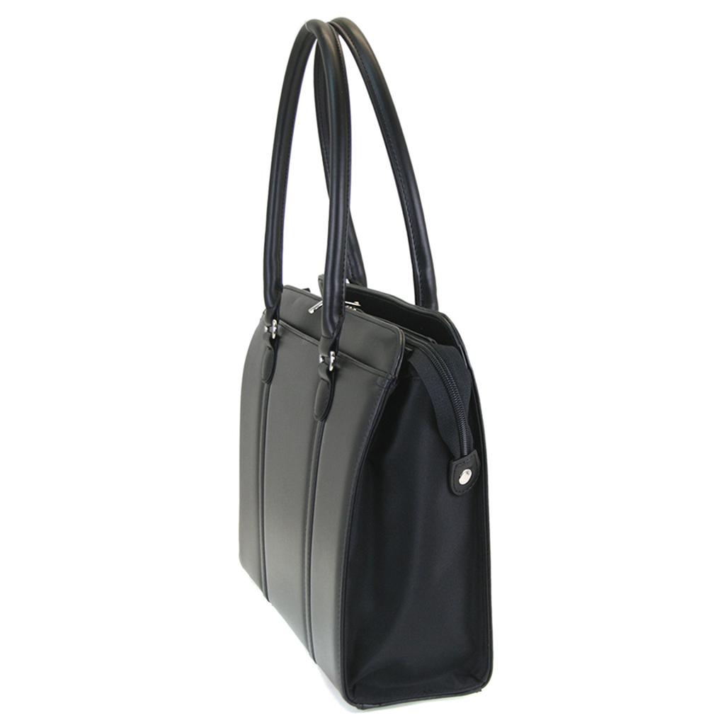 A4対応 レディース リクルートバッグ | 就活 就職 通勤バッグ 合皮 自立 底鋲 軽量 肩掛け 面接 営業 ビジネスバッグ ビジネストート 黒 ブラック 0483