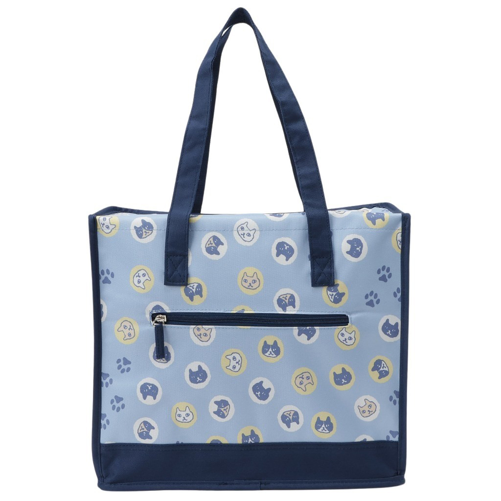  [mama fiore マーマフィオーレ] Picoteeシリーズ ピコティ BOX型 保温保冷トートバッグ 4WA1 | レジャー ネコ柄 猫 かわいい キャラクター 軽量 レディース トートバッグ 猫グッズ 便利 お買い物 ドット ブルー