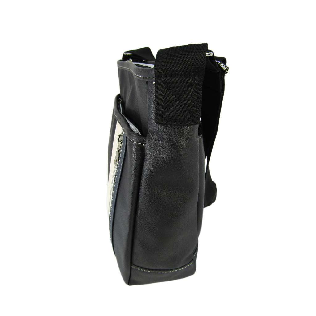 [CUBIC CORE キュービックコア]  ラインショルダーバッグ 合皮 かっこいい メンズ 男女兼用 アンティーク 黒 ブラック 1871