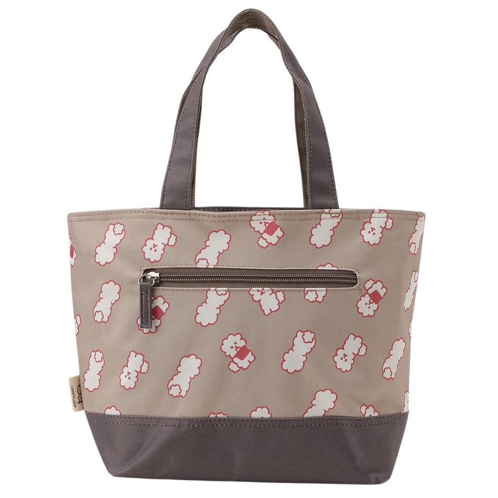  [mama fiore マーマフィオーレ] Picoteeシリーズ ピコティ 保温保冷 ランチバッグ 保冷バッグ | おしゃれ 可愛い サブバッグ 軽量 レディース キッズ 弁当袋 ミニ トートバッグ 4L 便利 モフモフ犬のモフィコ／ベージュ