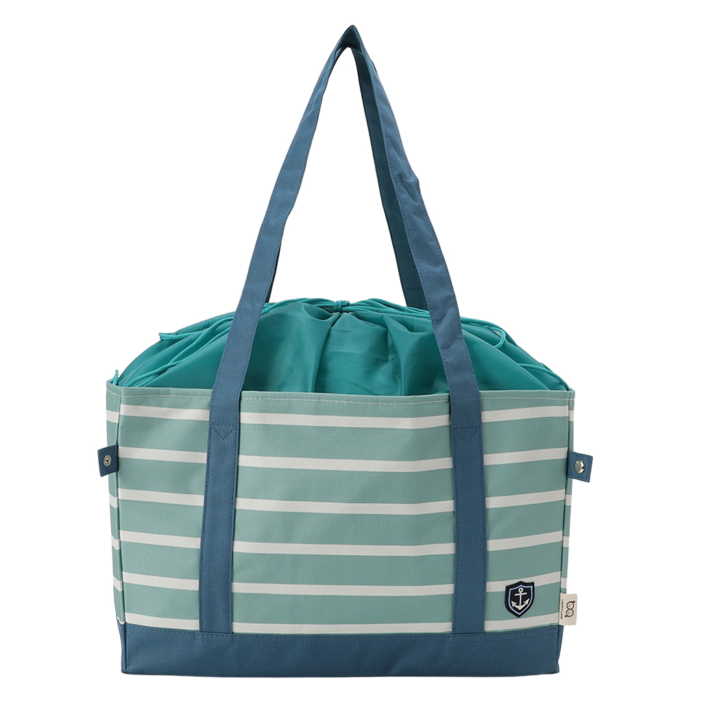 保温 保冷 レジかごバッグ 4WH4 [mama fiore マーマフィオーレ] Picoteeシリーズ ピコティ 保温保冷 マリンボーダー コンパクトレジカゴバッグ トートバッグ レディース グリーン