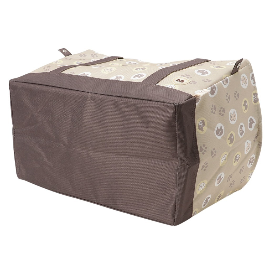 レジかごバッグ 4WA4 [mama fiore マーマフィオーレ] Picoteeシリーズ ピコティ 保温保冷 ネコドット レジカゴバッグ トートバッグ レジャー レディース ベージュ