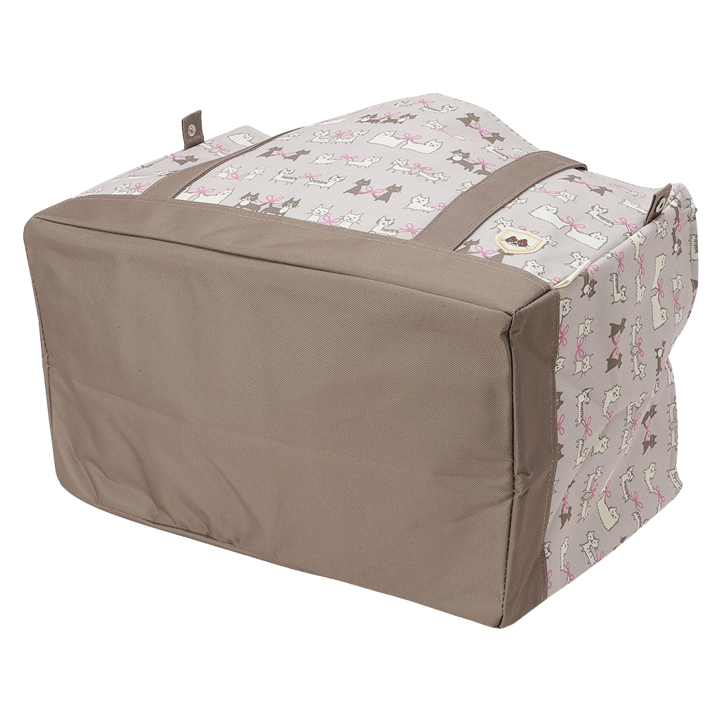 レジかごバッグ 4WG9 [mama fiore マーマフィオーレ] Picoteeシリーズ ピコティ 保温保冷 ねこ柄 ネコ柄 コンパクトレジカゴバッグ トートバッグ 買物 レディース ベージュ