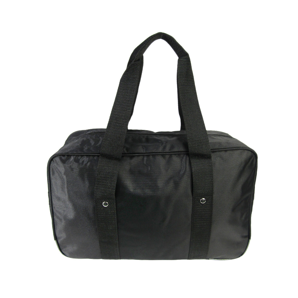 [A.O.T エーオーティー] A4対応 シンプル スクールバッグ スクバ 通学用 サブバッグ 横向き  学校 通学かばん 学生 生徒 男女兼用 黒 ブラック 3387