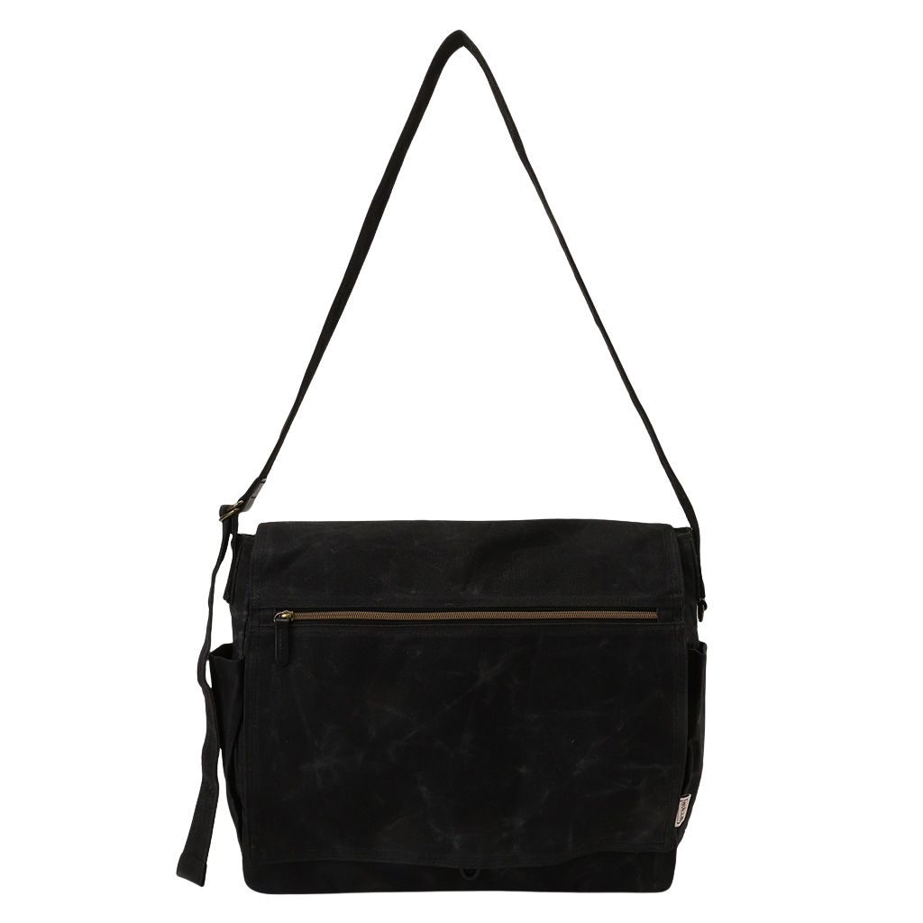 帆布工房 HUSKYII  シリーズ 全３色 | B4対応 帆布ショルダーバッグ パラフィン加工 撥水 天然素材 帆布 キャンバス 旅行 通学 男女兼用 タブレット 黒 ブラック 3X27