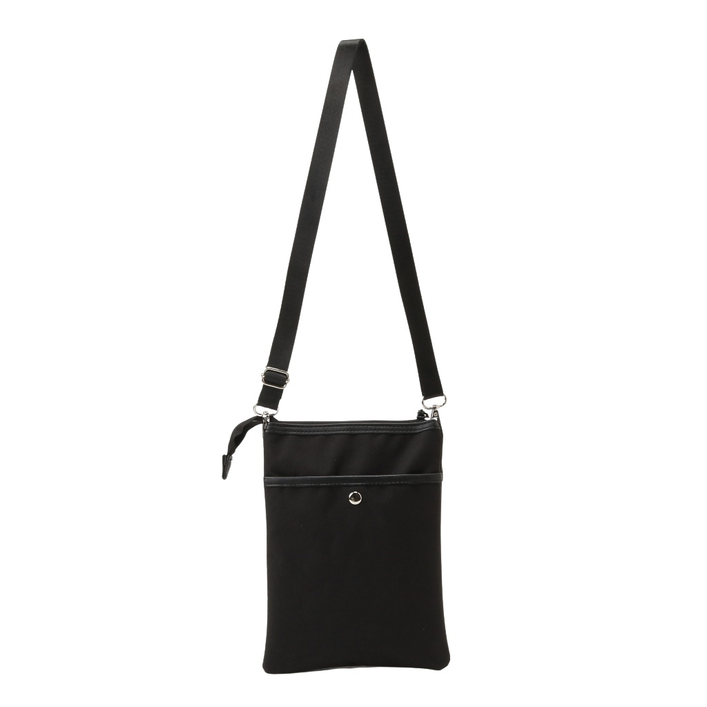 [CUBIC CORE キュービックコア]  サコッシュ ショルダーバッグ スマホショルダー スマホポーチ お財布ショルダー シンプル 薄マチ 収納力 黒 ブラック 1E30