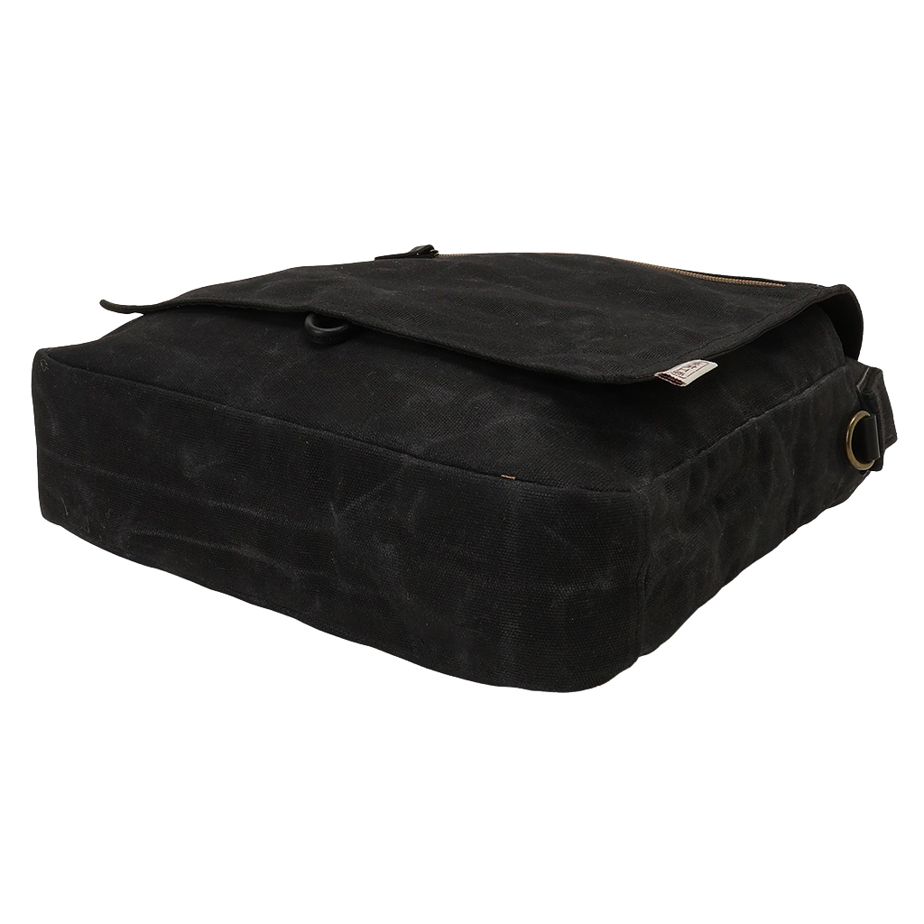 帆布工房 HUSKYII シリーズ 全３色 | A4対応 帆布ショルダーバッグ パラフィン加工 撥水 天然素材 帆布 キャンバス 旅行 通学 男女兼用 頑丈 タブレット 黒 ブラック 3X26