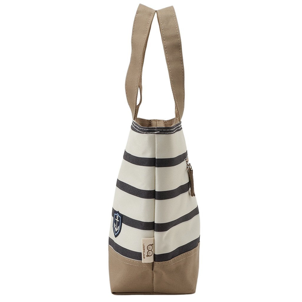  [mama fiore マーマフィオーレ] Picoteeシリーズ ピコティ 保温保冷 ランチバッグ 保冷バッグ | おしゃれ 可愛い サブバッグ 軽量 レディース キッズ 弁当袋 ミニ トートバッグ 4L 便利 マリンボーダー／ブラック