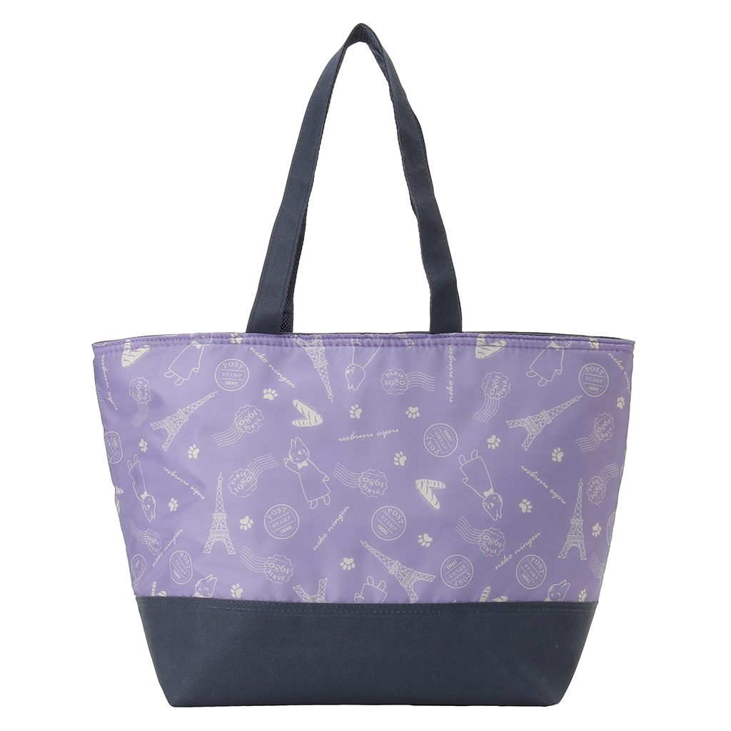 保冷バッグ トートバッグ 5M54 [ネコ人間 nekoningen ねこにんげん] 保温保冷 買い物 レジャー ネコ かわいい レディース パープル