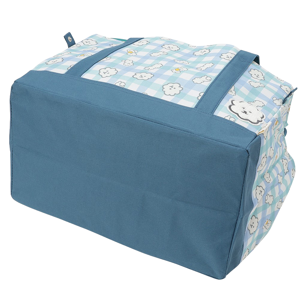 保温保冷 レジかごバッグ 4WH9 [mama fiore マーマフィオーレ] Picoteeシリーズ ピコティ 保温保冷 もふもふ犬 チェック レジカゴバッグ トートバッグ 買物 レディース グリーン