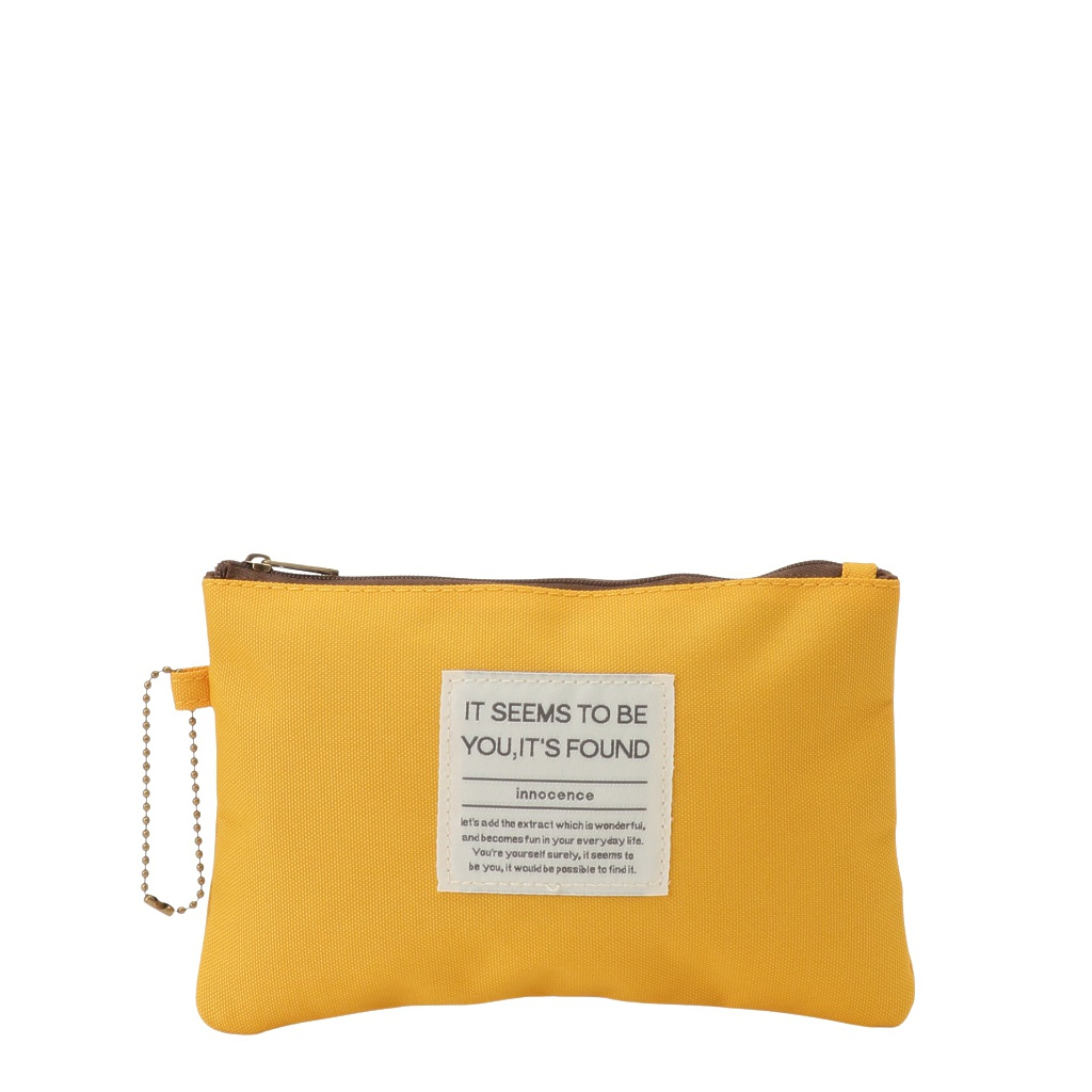 [ONE MILEシリーズ] ポーチ付き♪ 縦型 ショルダーバッグ | 軽量 ポケット充実 ファスナー開閉 男女兼用 シンプル 黄色 イエロー 4X48
