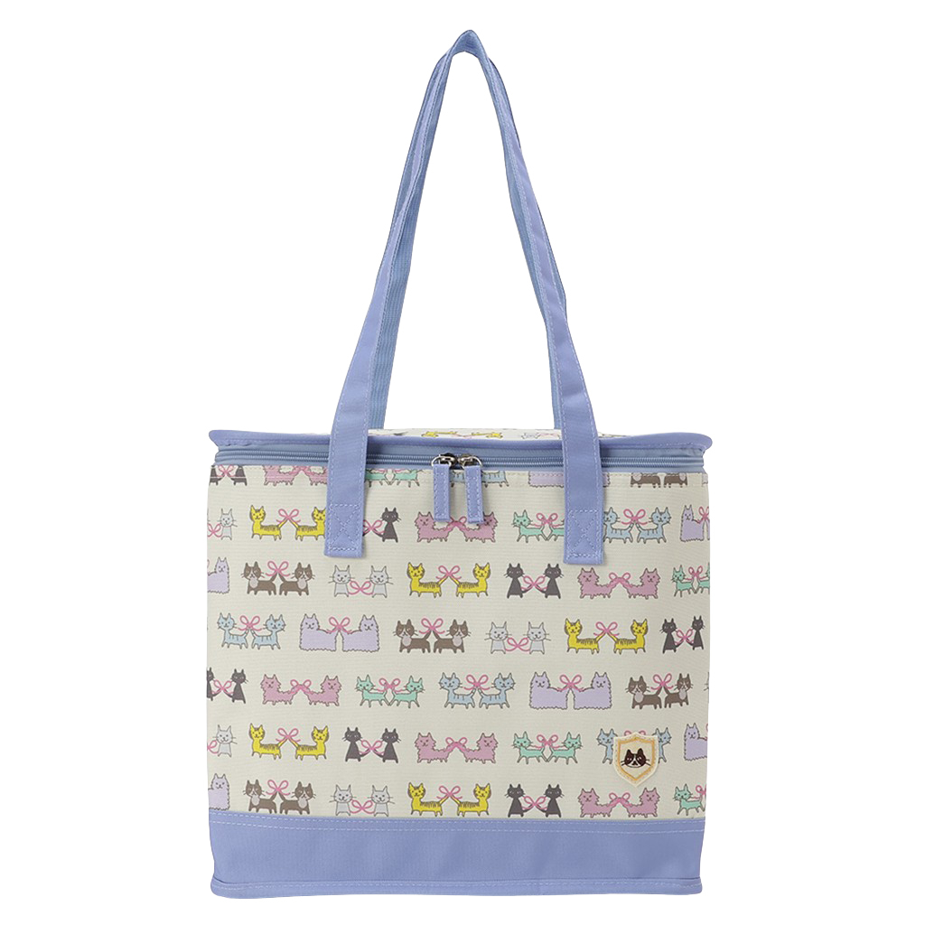  [mama fiore マーマフィオーレ] Picoteeシリーズ ピコティ BOX型 保温 保冷 トートバッグ 4WG6 保冷バッグ ボックス型 ねこ結び かわいい レジャー レディース ブルー