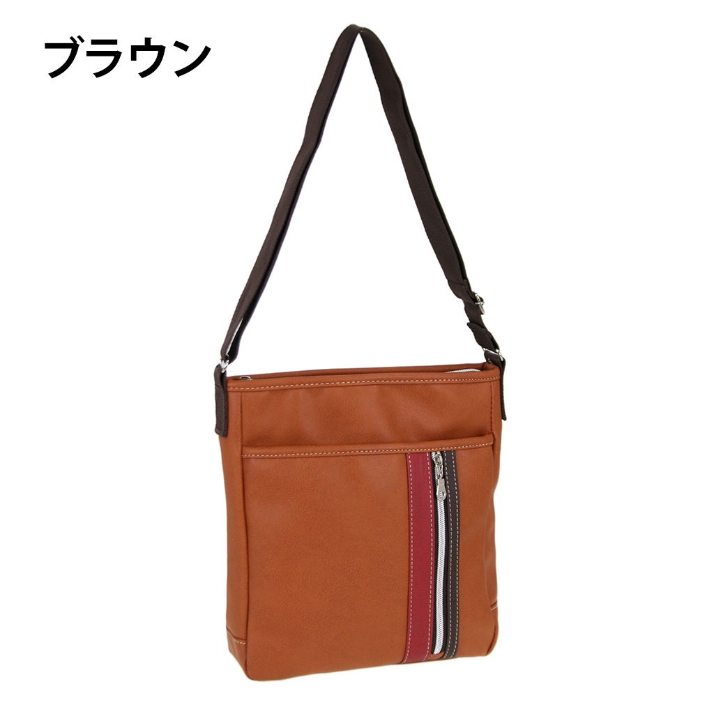 [CUBIC CORE キュービックコア]  ラインショルダーバッグ 合皮 かっこいい メンズ 男女兼用 アンティーク 黒 ブラック 1871