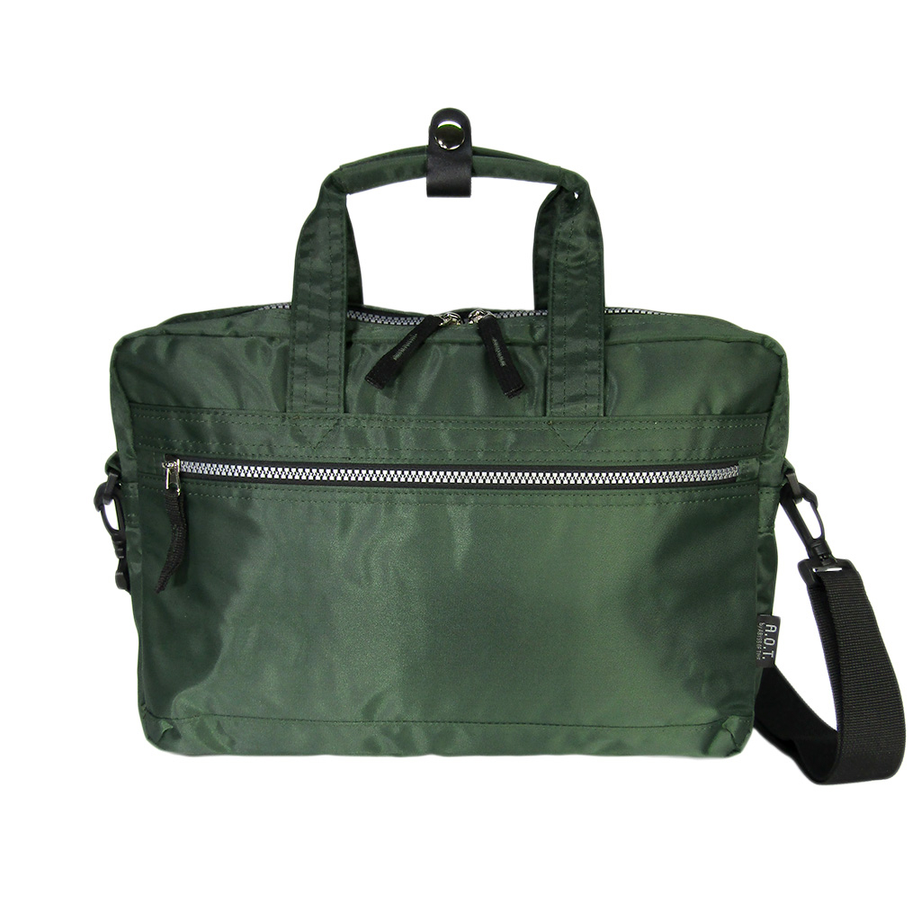 [A.O.T エーオーティー] B5サイズ対応 2way ビジネスバッグ ショルダー 通勤 ビジネス 営業 軽い 緑 カーキ 3843