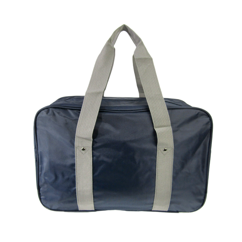 [A.O.T エーオーティー] A4対応 シンプル スクールバッグ スクバ 通学用 サブバッグ 横向き  学校 通学かばん 学生 生徒 男女兼用 紺×灰 ネイビー×グレー 3387