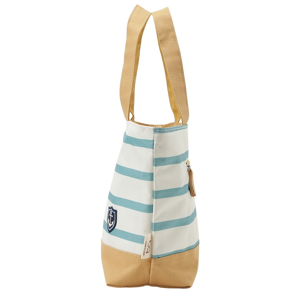  [mama fiore マーマフィオーレ] Picoteeシリーズ ピコティ 保温保冷 ランチバッグ 保冷バッグ | おしゃれ 可愛い サブバッグ 軽量 レディース キッズ 弁当袋 ミニ トートバッグ 4L 便利 マリンボーダー／グリーン