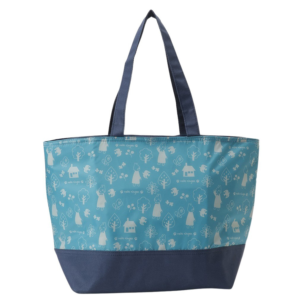 保冷バッグ トートバッグ 5M25 [ネコ人間 nekoningen ねこにんげん] 保温保冷 買い物 レジャー ネコ かわいい レディース スカイ