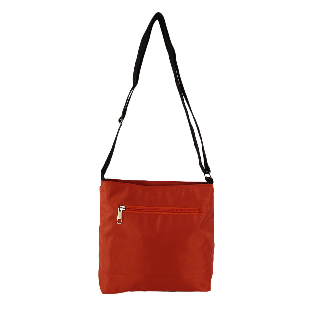 [Sofia Valentino ソフィアバレンチノ] 縦ファスナー ポケット付 ショルダーバッグ｜レディース 多機能 ななめ掛け オレンジ 4874