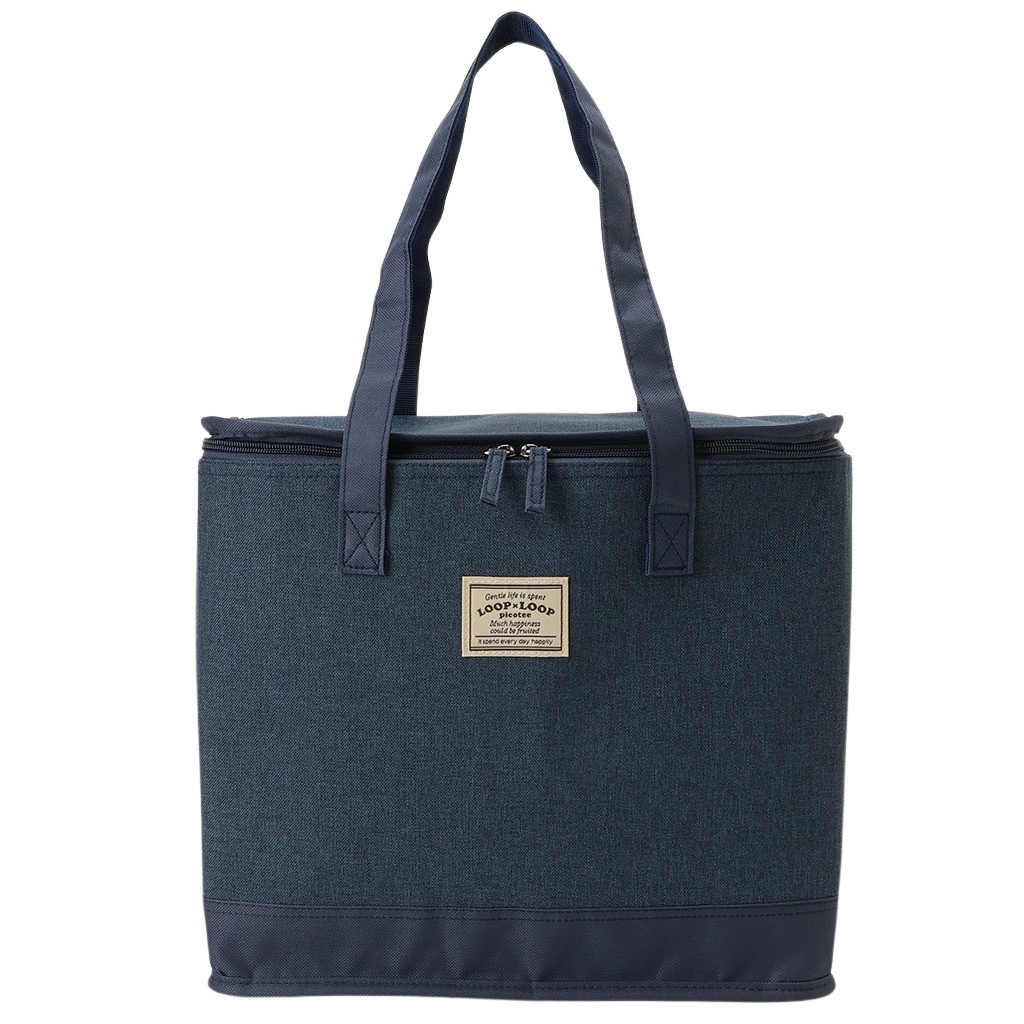  [mama fiore マーマフィオーレ] Picoteeシリーズ ピコティ BOX型 保温保冷トートバッグ 4X54 | 無地 レジャー シンプル 男女兼用 軽量 レディース メンズ 買い物 ピクニック 運動会 イベント ユニセックス ネイビー