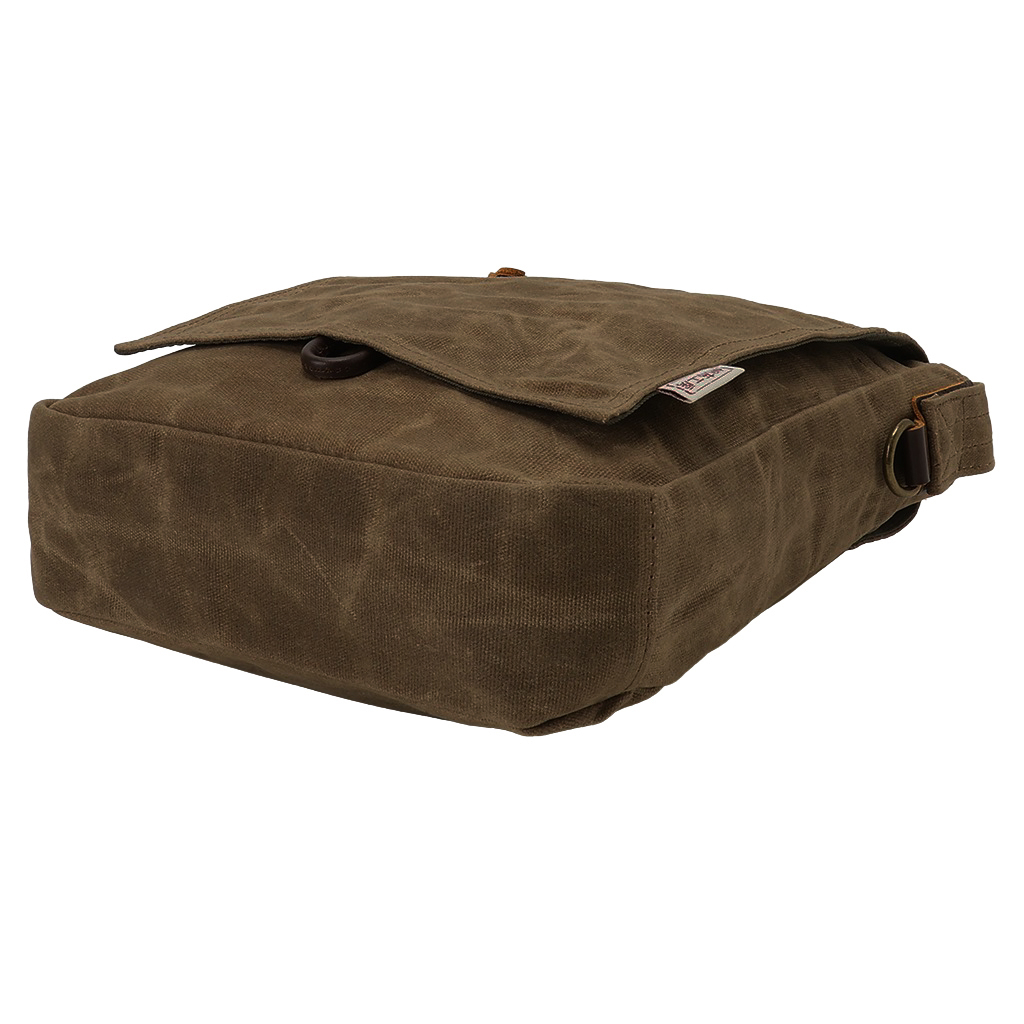 帆布工房 HUSKYII シリーズ 全３色 | B5対応 帆布ショルダーバッグ パラフィン加工 撥水 天然素材 帆布 キャンバス 旅行 通学 男女兼用 頑丈 はんぷこうぼうカーキ 3X25